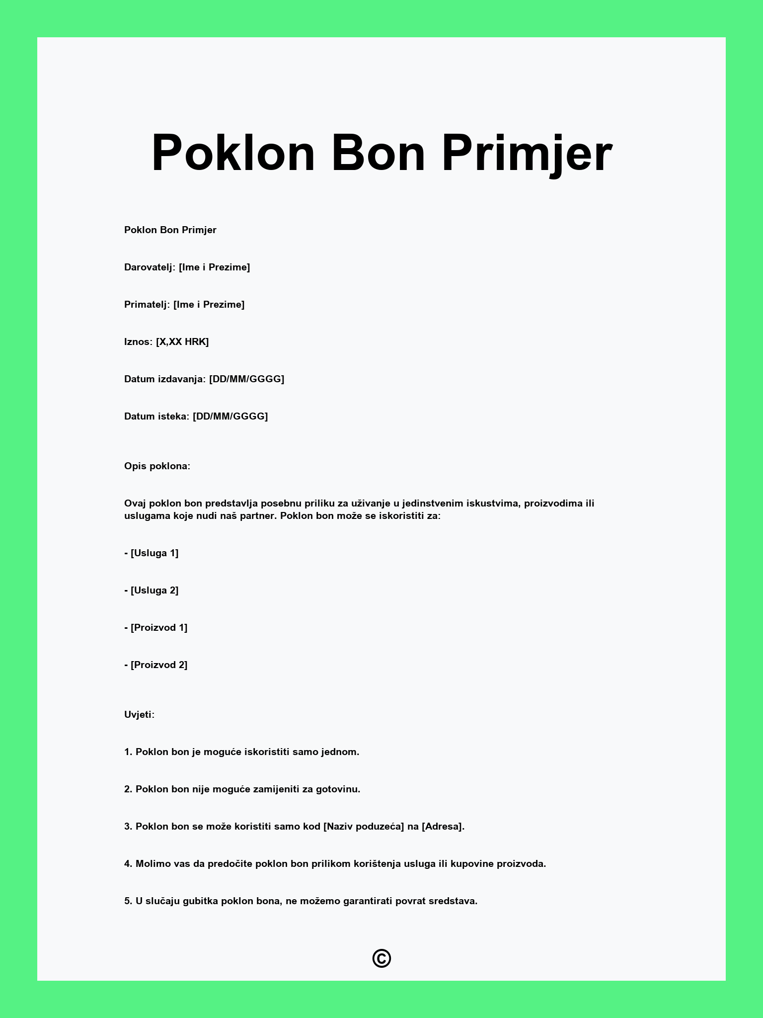 Poklon Bon Primjer